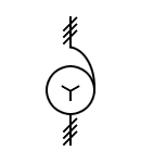 Three phase auto transformer with star connections symbol