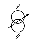 Single-phase transformer coupling variable symbol