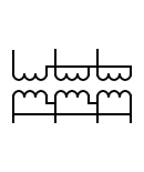 Symbol of the grouping of three single-phase transformers 