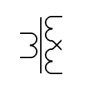 Symbol of transformer dual voltage