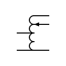 Single phase autotransformer with adjustable voltage / Variable autotransformer symbol