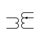 Variable coupling transformer symbol