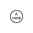 Reactive current ammeter symbol