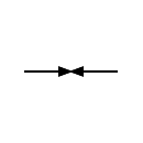 Electric spark gap / igniter for cord delimiter symbol