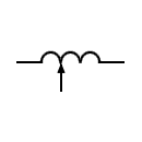 Variable inductor symbol