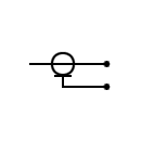 Coaxial cable with terminals connected symbol