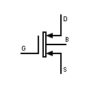 Transistor symbols, depletion type, 4 terminals