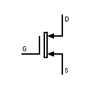 Symbol of transistor mosfet depletion type, 3 terminals