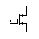 Symbol of MOSFET transistor, Enhancement type, 3 terminals