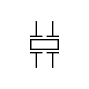Piezoelectric crystalm two independent frequencies symbol