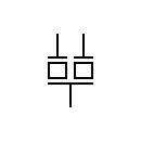 Piezoelectric crystalm two independent frequencies symbol