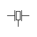 Piezoelectric crystal symbol, two contacts