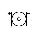 DC generator symbol, direct current