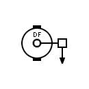 Dynamo with built-in brake symbol