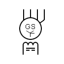 Symbol of Three-phase synchronous generator with wye connection