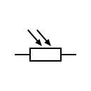 Photoresistor / LDR resistor symbol