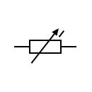 Continuously variable resistor symbol