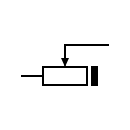 Symbol of the resistor with moving contact and off position