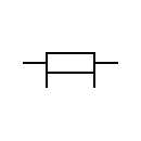 Symbol of Shunt resistor with current and voltage connections
