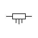 Resistor with sockets of current symbol