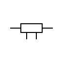 Resistor with fixed sockets symbol