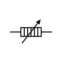 Variable resistor with carbon discs symbol