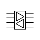 2 Way repeater 4 lines symbol