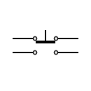 Push-buttosn with double circuit NO and NC symbol