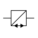 Telegraph repeater, two-way simplex symbol