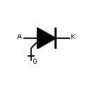 Symbol of Turn-off conducting thyristor, N channel gate controlled by anode