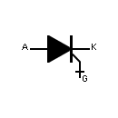 Symbol of Turn-off conducting thyristor, P channel gate controlled by cathode