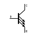Multiemisor NPN transistor symbol
